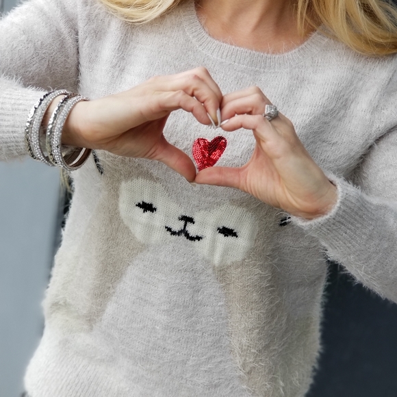 I Llama You Alot! Fun Knit Fuzzy Sweater Top - Picture 3 of 5